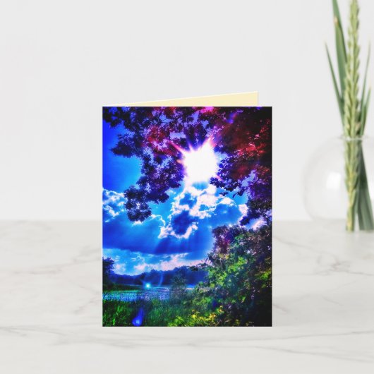 GRASS LAKE SUN VERT GREETING CARD KARTE (Vorderseite)