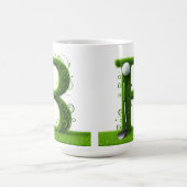 Grass Letter Golf Theme With Balls And Clubs Kaffeetasse (Mittel)