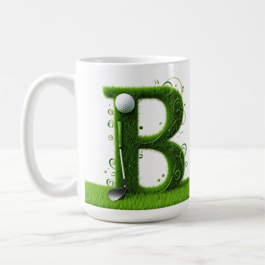 Grass Letter Golf Theme With Balls And Clubs Kaffeetasse (Links)