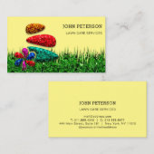 Grass-Logo für Gartenlandschaften für Rasenpflege Visitenkarte (Vorne/Hinten)