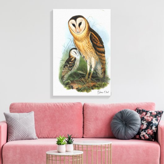 Grass Owl Canvas Print Leinwanddruck (Insitu (Wohnzimmer))
