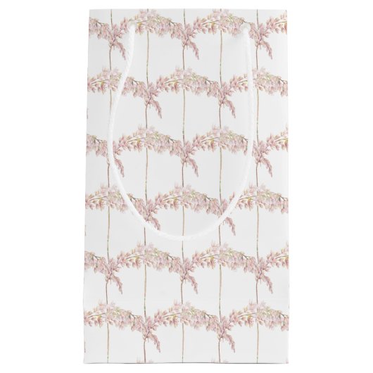 Grass pink watercolor repeat patterned kleine geschenktüte (Vorderseite)