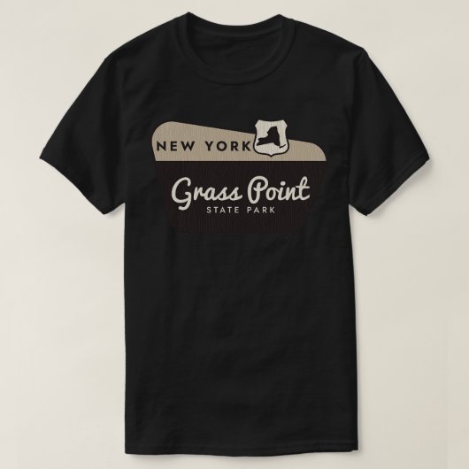 Grass Point Staat Park New York Welcome Sign T-Shirt (Design vorne)