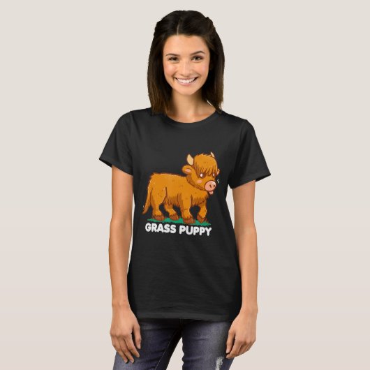 Grass Puppy-Alternative Animal Name Scottish Highl T-Shirt (Vorne ganz)