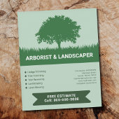 Grass, Tree Silhouette - Arborist & Landscaper  Flyer