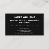 Grass-Visitenkarte für Rasenpflege Visitenkarte (Rückseite)