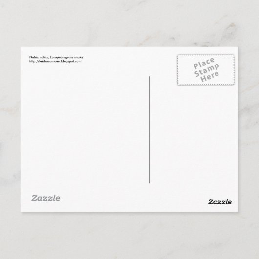 Grasschlange Postkarte (Rückseite)