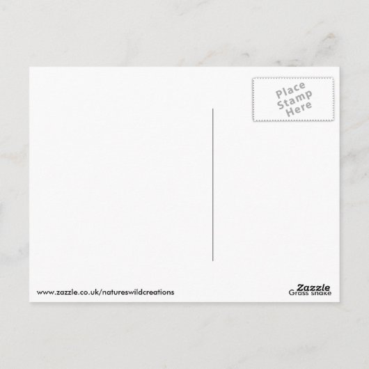 Grasschlange Postkarte (Rückseite)