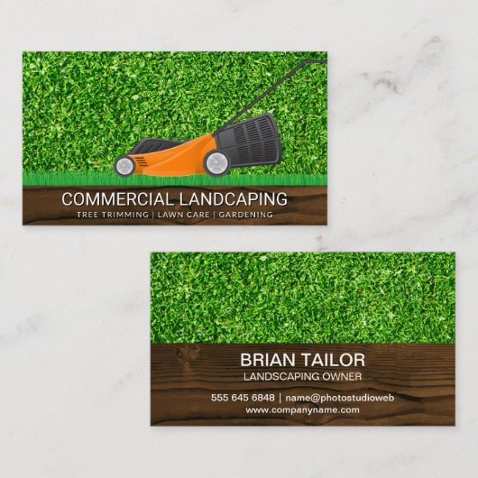 Grasschneiden | Rasenmäher Visitenkarte (Vorne/Hinten)