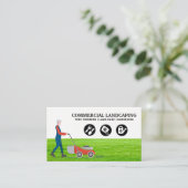 Grasschnitt | Landscaping-Symbole Visitenkarte (Stehend Vorderseite)