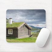 Grasscholledach-Blockhaus in Norwegen mousepad (Mit Mouse)