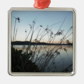 Grasse am See Sunset Silbernes Ornament (Vorne)