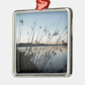 Grasse am See Sunset Silbernes Ornament (Links)