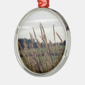 Grasse im Wind Silbernes Ornament (Links)