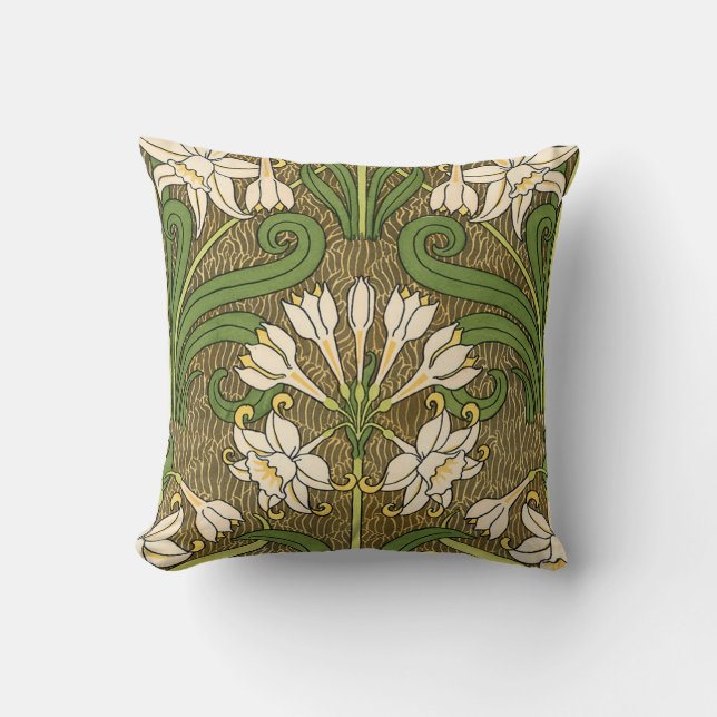Grasset's Art Nouveau Daffodil Kissen (Vorderseite)