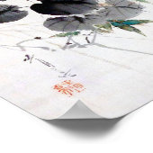 Grasshopper am Kudzu Leaf, Watanabe Seitei Poster (Ecke)