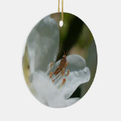 Grasshopper auf der Blume White Azalea Keramik Ornament (Rechts)