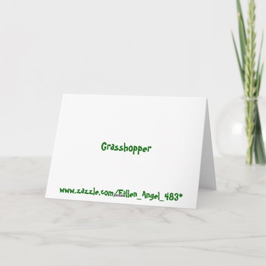 Grasshopper, benutzerdefinierbare Grußkarte Karte (Rückseite)