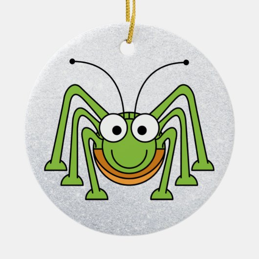 Grasshopper-Cartoon Keramikornament (Vorne)