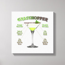 GRASSHOPPER Cocktail Rezept Art 12 "x12" Leinwanddruck