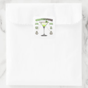 GRASSHOPPER Cocktail Ristorante da Valentino Quadratischer Aufkleber