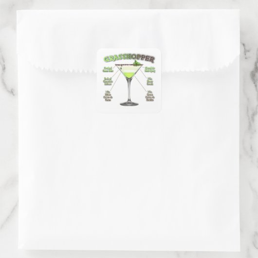 GRASSHOPPER Cocktail Ristorante da Valentino Quadratischer Aufkleber (Tasche)