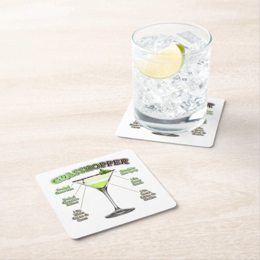 GRASSHOPPER Cocktail Ristorante da Valentino Rechteckiger Pappuntersetzer (Vor Ort)