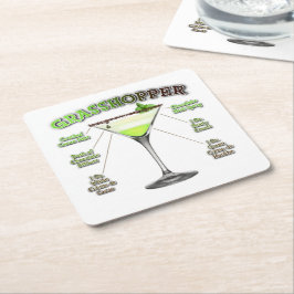 GRASSHOPPER Cocktail Ristorante da Valentino Rechteckiger Pappuntersetzer