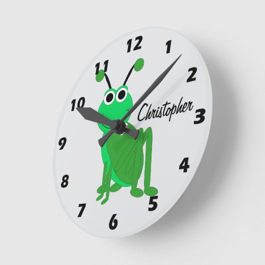 Grasshopper Design Personalised Runde Wanduhr (Winkel)