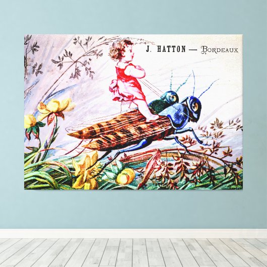 Grasshopper für Kinder Leinwanddruck (Insitu (Holzboden))