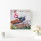 Grasshopper für Kinder Quadratische Wanduhr (Zuhause)