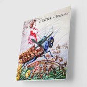 Grasshopper für Kinder Quadratische Wanduhr (Winkel)