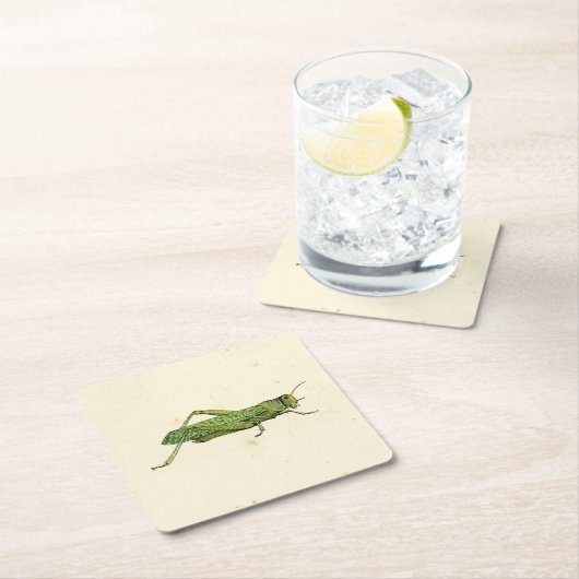 Grasshopper in der Printwerbung Rechteckiger Pappuntersetzer (Vor Ort)