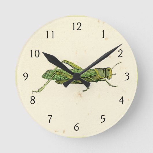 Grasshopper in der Printwerbung Runde Wanduhr (Vorderseite)
