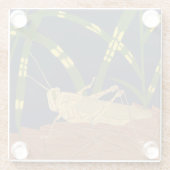 Grasshopper in grünem Gras im blauen Hintergrund Glasuntersetzer (Rückseite)