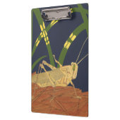 Grasshopper in grünem Gras im blauen Hintergrund Klemmbrett (Links)