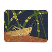 Grasshopper in grünem Gras im blauen Hintergrund Magnet (Horizontal)