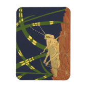 Grasshopper in grünem Gras im blauen Hintergrund Magnet (Vertikal)
