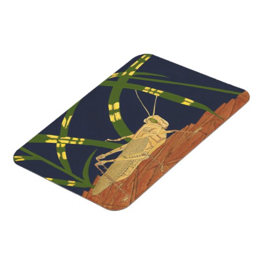 Grasshopper in grünem Gras im blauen Hintergrund Magnet (Linke Seite)