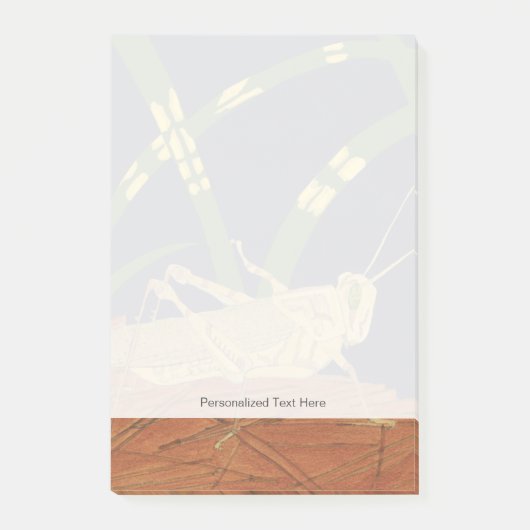 Grasshopper in grünem Gras im blauen Hintergrund Post-it Klebezettel (Vorderseite)