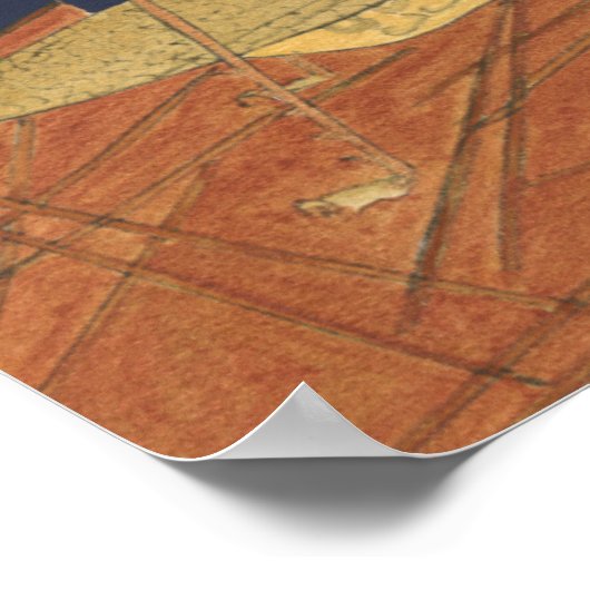 Grasshopper in grünem Gras im blauen Hintergrund Poster (Ecke)