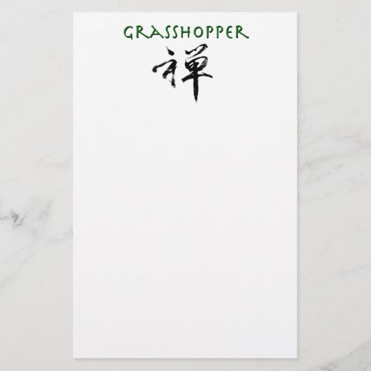 Grasshopper mit dem Symbol "Zen" Briefpapier (Vorderseite)