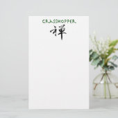 Grasshopper mit dem Symbol "Zen" Briefpapier (Stehend Vorderseite)