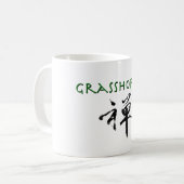 Grasshopper mit dem Symbol "Zen" Kaffeetasse (Vorderseite Links)
