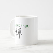 Grasshopper mit dem Symbol "Zen" Kaffeetasse (Vorderseite Links)