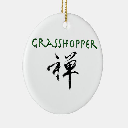 Grasshopper mit dem Symbol "Zen" Keramik Ornament (Rechts)