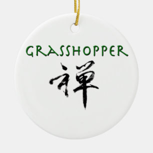 Grasshopper mit dem Symbol "Zen" Keramik Ornament