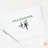 Grasshopper mit dem Symbol "Zen" Ovaler Aufkleber (Umschlag)