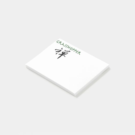 Grasshopper mit dem Symbol "Zen" Post-it Klebezettel (angewinkelt)