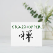 Grasshopper mit dem Symbol "Zen" Postkarte (Stehend Vorderseite)